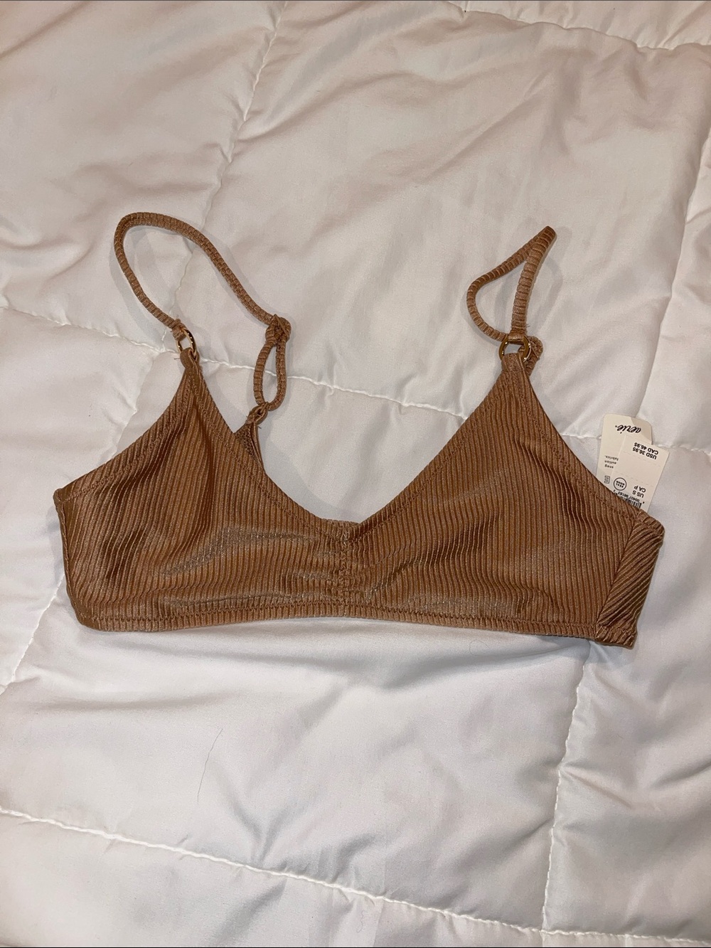 aerie Ribbed Swimsuit in Tan